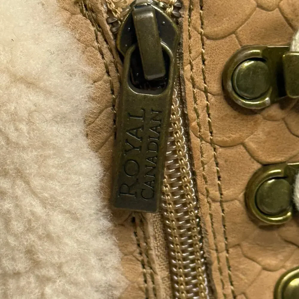 Rare Royal Canadian Cambridge “Croc” Embossed Leather Waterproof Boots 8.5 - Picture 15 of 16